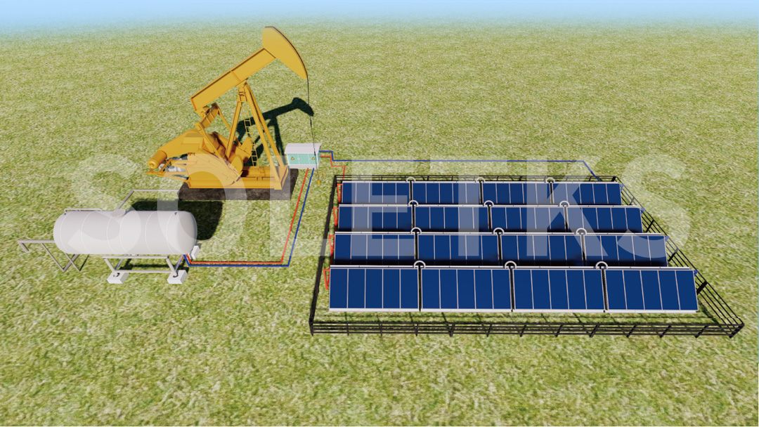 Sistema de aquecimento de campos petrolíferos movido a energia solar Sistema de aquecimento de campos petrolíferos movido a energia solar